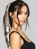 2022 Design brand foulard Neckerchief Shawl Wraps Print Silk Satin Scarf square Women Muslim Hijab Elegant Headband Bandana 2