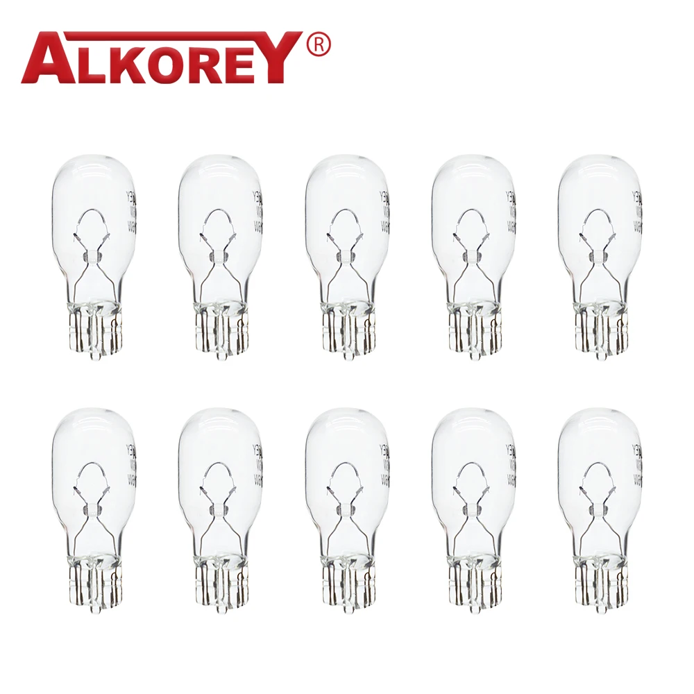 Alkorey 10 Pcs W16W T15 12V 16W Warm White Car Side Light Interior Light Clearance Light Instrument Lights Auto Halogen Bulbs