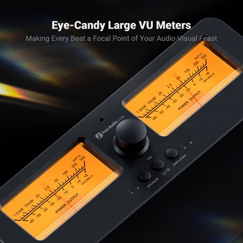 Fosi Audio LC30 Amplifier Speaker Switcher 2-in-2 Out Dual Analog VU Meter Audio Switcher Box with DB Panel Display with Remote 4