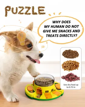 Interactive Puzzle Toy for Dogs Enrichment Pet Slow Feeder Dispenser for Dry Food and Treat Dispenser (All Breed Sizes) 5