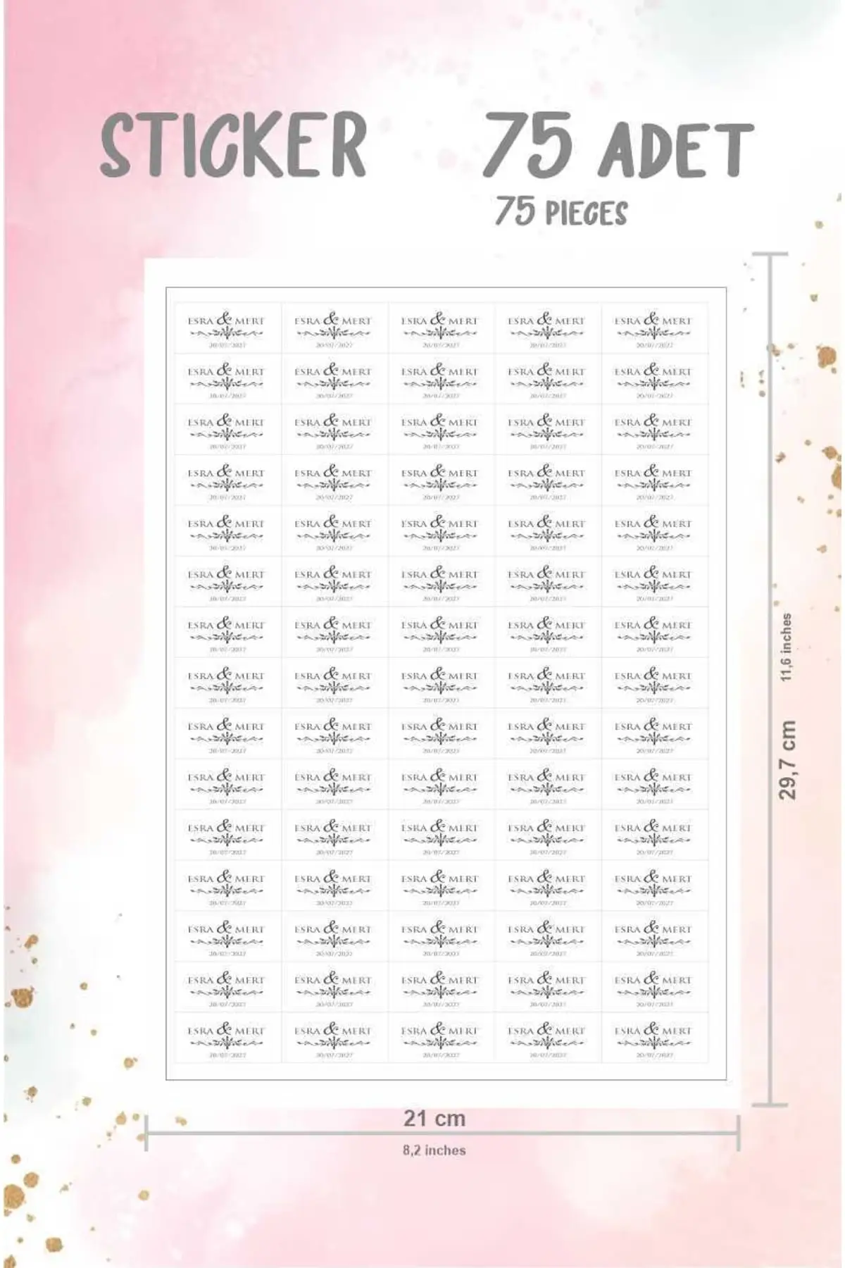 

Promise Engagement Hinge Wedding Wedding Bottle And Magnet Tag Baby shower birthday bapteme 75 Pcs 1 Layer 4X2 Cm