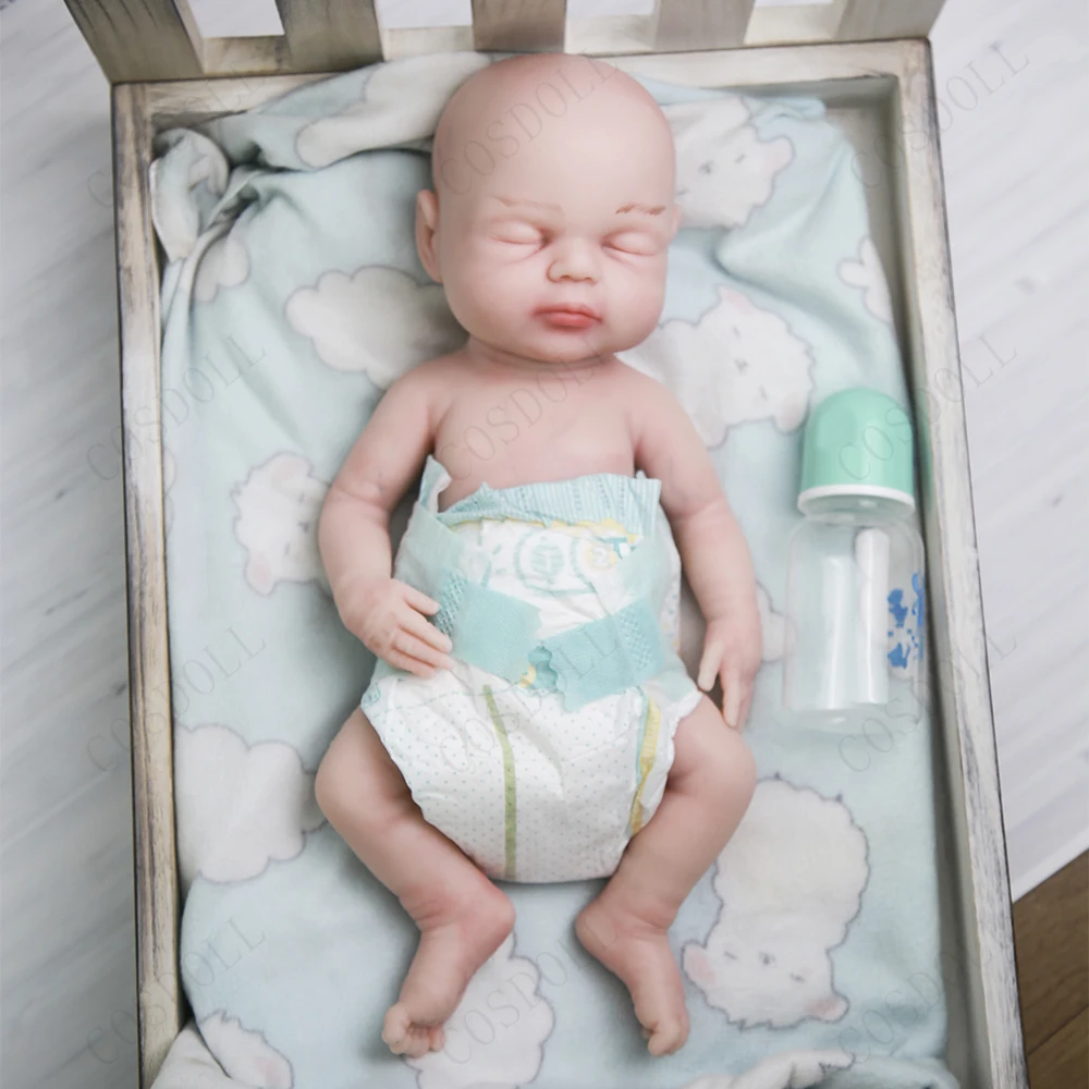 Full Body Silicone Reborn Dolls Eyes Closed Realistic Newborn Baby