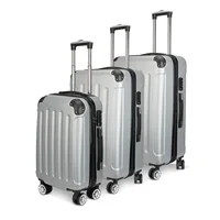 Set de 3 Valises de Voyage, Valise Rigide en ABS, Lot de 3 valises avec roulettes Pivotantes 360°, Serrure à Combinaison, Noir 7