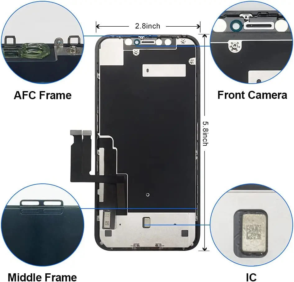 Premium for iPhone XR Screen Replacement 6.1' 3D Touch LCD Complete Repair  kit Digitizer Display Assembly with Back Plate, Waterproof Adhesive