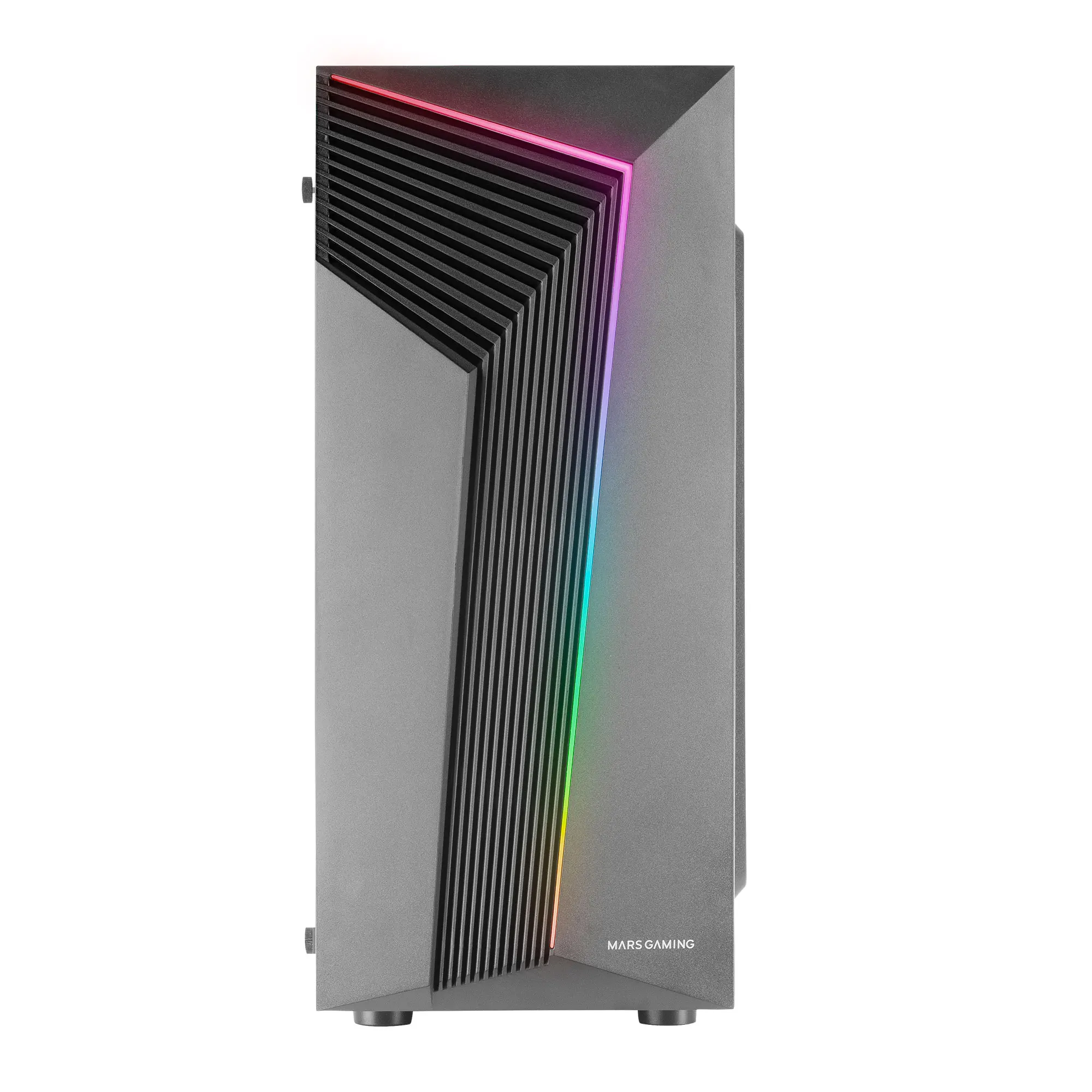 Mars Gaming MC-X7 Gaming Box PC Gaming ATX Front Lighting RGB Chroma 12  Modes RGB Fan 12cm Full Side Window Semitorre Gaming Black White