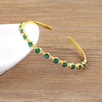 AIBEF New Design Bangles For Women Shiny Luxury Roman Colorful Crystal Zircon Cuff Bracelet Fine Jewelry Birthday Party Gifts 1