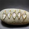 FUWO Wholesale Natural Clear Quartz Arrowhead Pendant,Golden Plated Hand Carved Crystal Accessories For Jewelry Make 5Pcs PD168 5