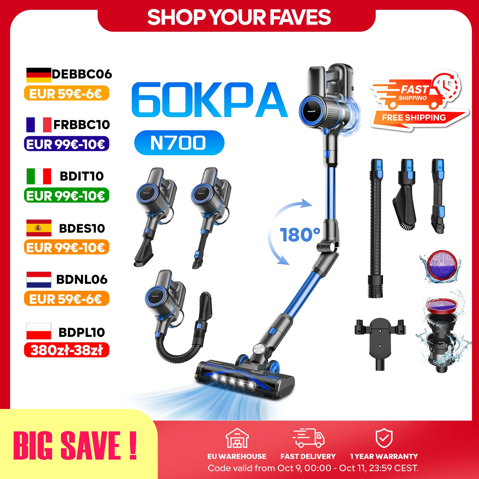 Aspirateur sans Fil, 60KPa, Autonomie 50 Min, Réservoir 1L, pour Poils d'Animaux, Tapis et Sols Durs 1 Aspirateur sans Fil, 60KPa, Autonomie 50 Min, Réservoir 1L, pour Poils d'Animaux, Tapis et Sols Durs 1
