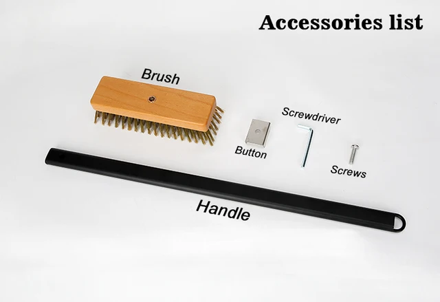 Brosse Et Grattoir Pour Four à Pizza - Poils En Laiton, Manche En Bois Et Aluminium Réglable, Grattoir Acier Inox - Nettoyage Barbecue Et Four