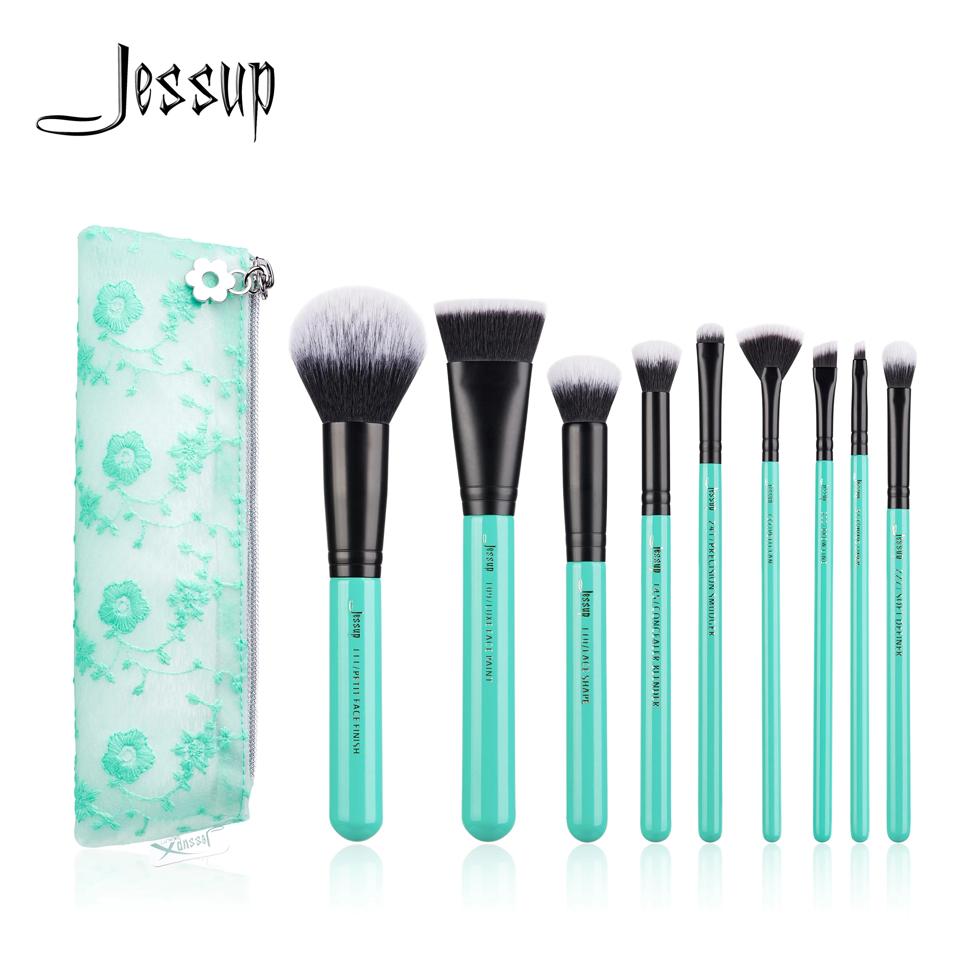 Jessup 13 pezzi set di pennelli per trucco Premium sintetico grande  fondotinta in polvere evidenziatore correttore contorno Eyeliner di  precisione