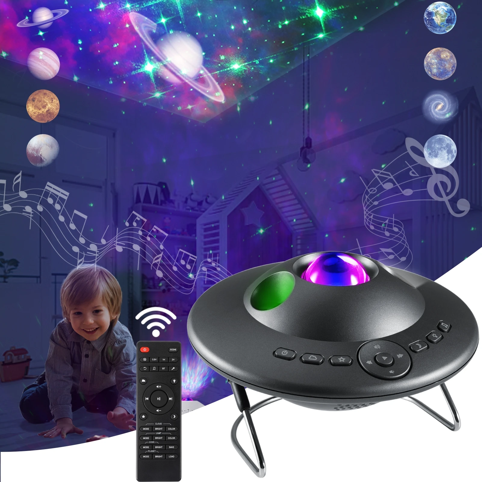 UFO Led Sky Projector - Bluetooth Music Speaker