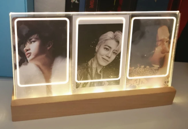 3 in 1 Photo Frame Instant Camera Acrylic LED Light 3 inch Picture Holder Photo Table for Fujifilm/Polaroid Desktop Decor photo review
