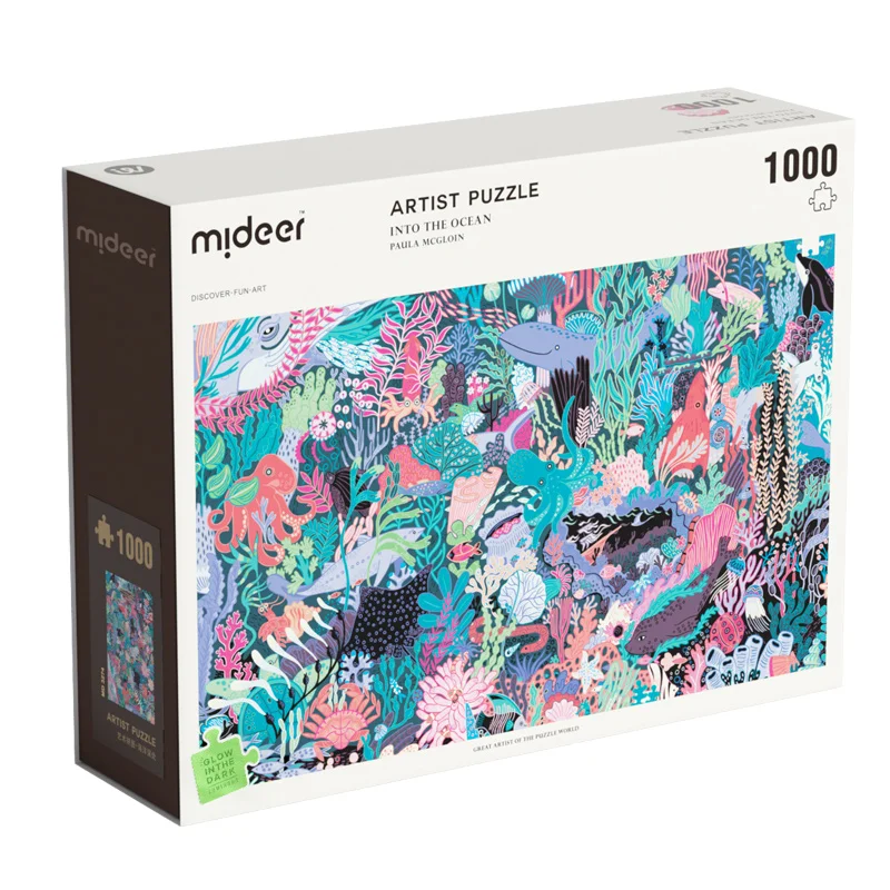 Mideer Artist 1000 PCS Luminous Puzzles into Ocean Forest of Children's Toy Jigsaw Montessori Educational Intellectual  DIY  Gif 4