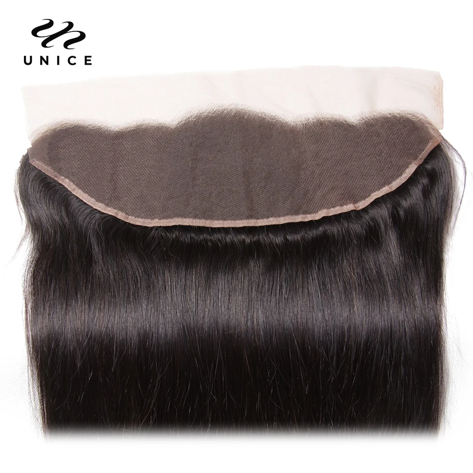 Unice Hair 13x4 Lace Frontal Brazilian Virgin Hair Lace Frontal Closure 100% Straight Human Closure Only 1 Piece