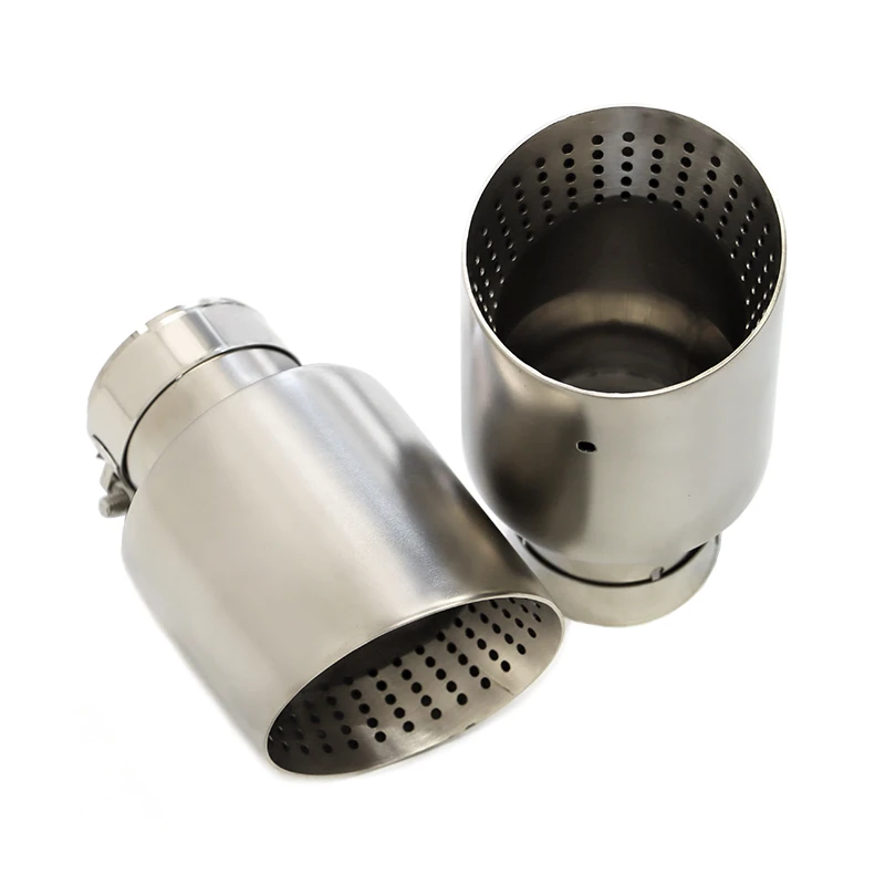 Matte Stainless Steel Car Muffler Tip Exhaust Tip System Pipe 57mm 60mm Inlet 1 Pcs