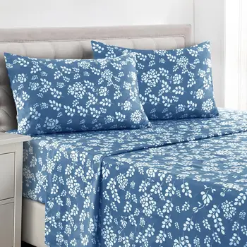 Lux Décor 4-Piece Floral Soft Microfiber Sheet Set 1