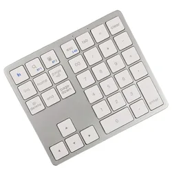 Universal Wireless Rechargeable Numeric Keypad with Dual Mode Connectivity (K35 White type c)