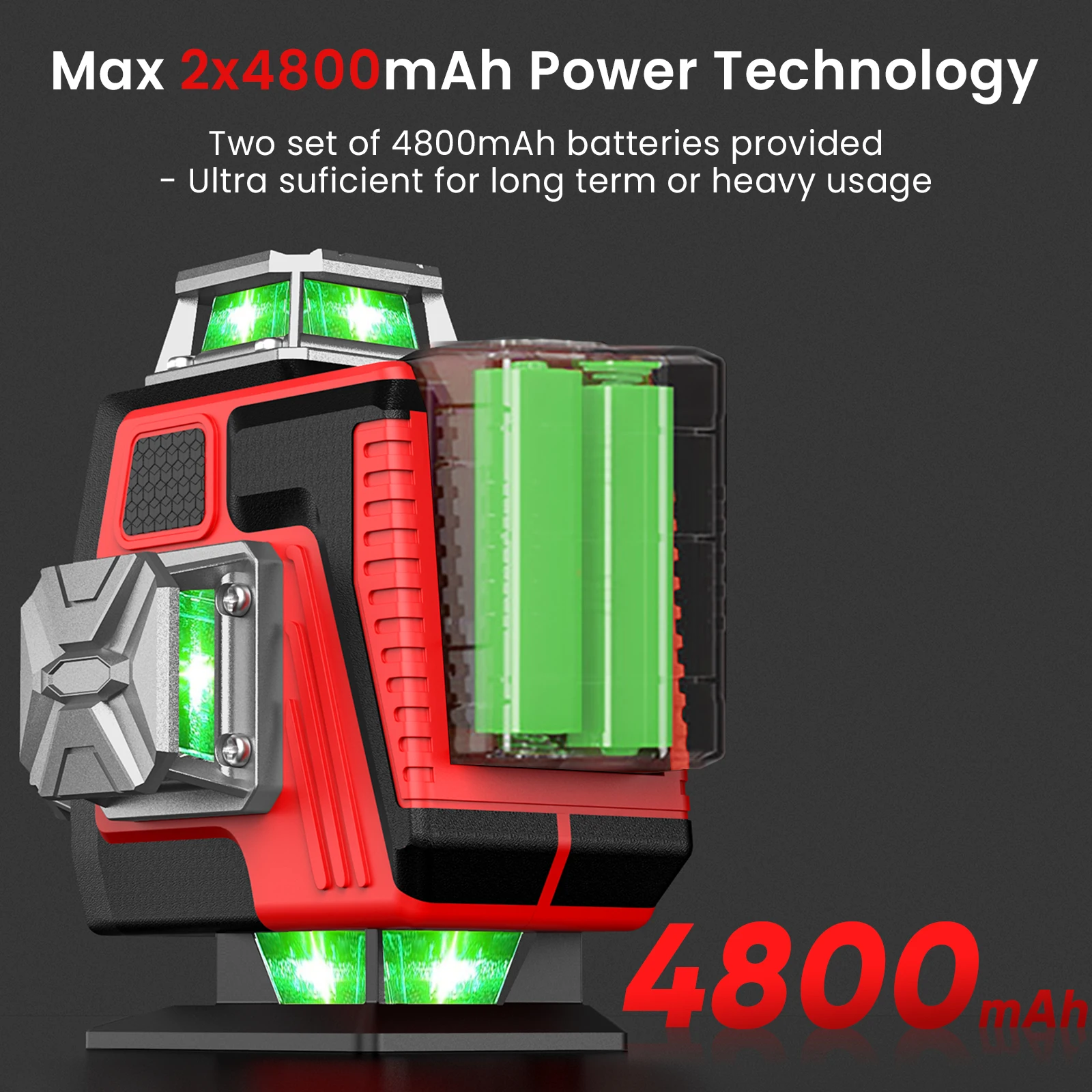 side view of the laser level showing its control buttons