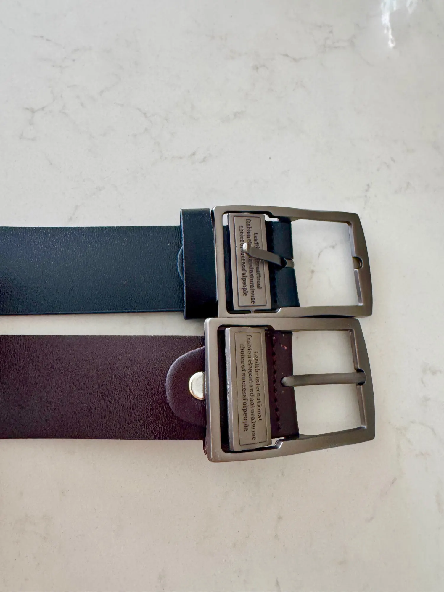 MIDNIGHT SOVEREIGN™ – Black Buckle Genuine Leather Belt photo review