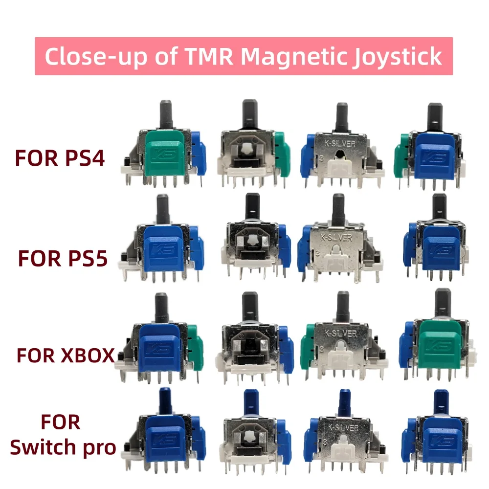 2/4/10pcs K-SILVER JS13 PRO+ TMR 조이스틱 PS5 PS4 스위치 프로 Xbox One 시리즈 안티 드리프트 전자기 3D 아날로그 썸스틱