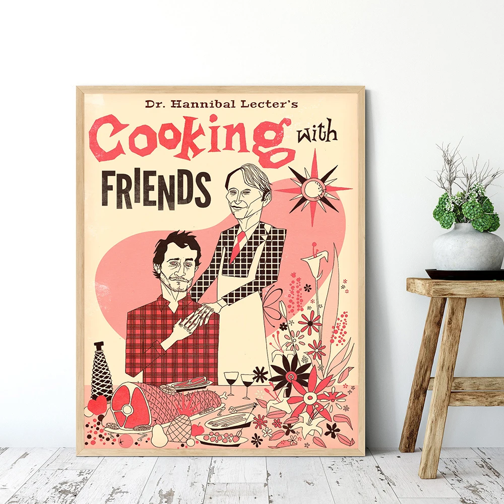 RetroKitchenCanvasPaintingHannibalCookbookPosterVintageCooking