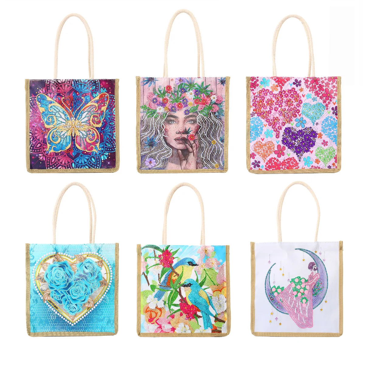 DIY Diamond Painting Handbag Reusable Shoulder Shopping Storage Bag Home  Decoration Gift Foldable Eco-friendly Shopping Bags