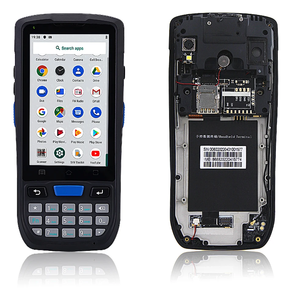 휴대용 RFID 레이저 재고 스캐너, SDK 패키지 지원, PDA 2d 바코드, 안드로이드 12.0 OS 제공
