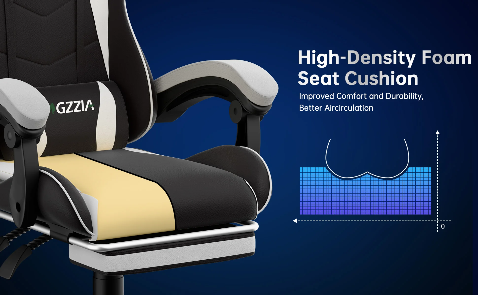 Gaming Chair with Footrest Gamer Chairs Ergonomic with Lumbar Cushion Headrest Gaming Chair Height Adjustable Computer Chair