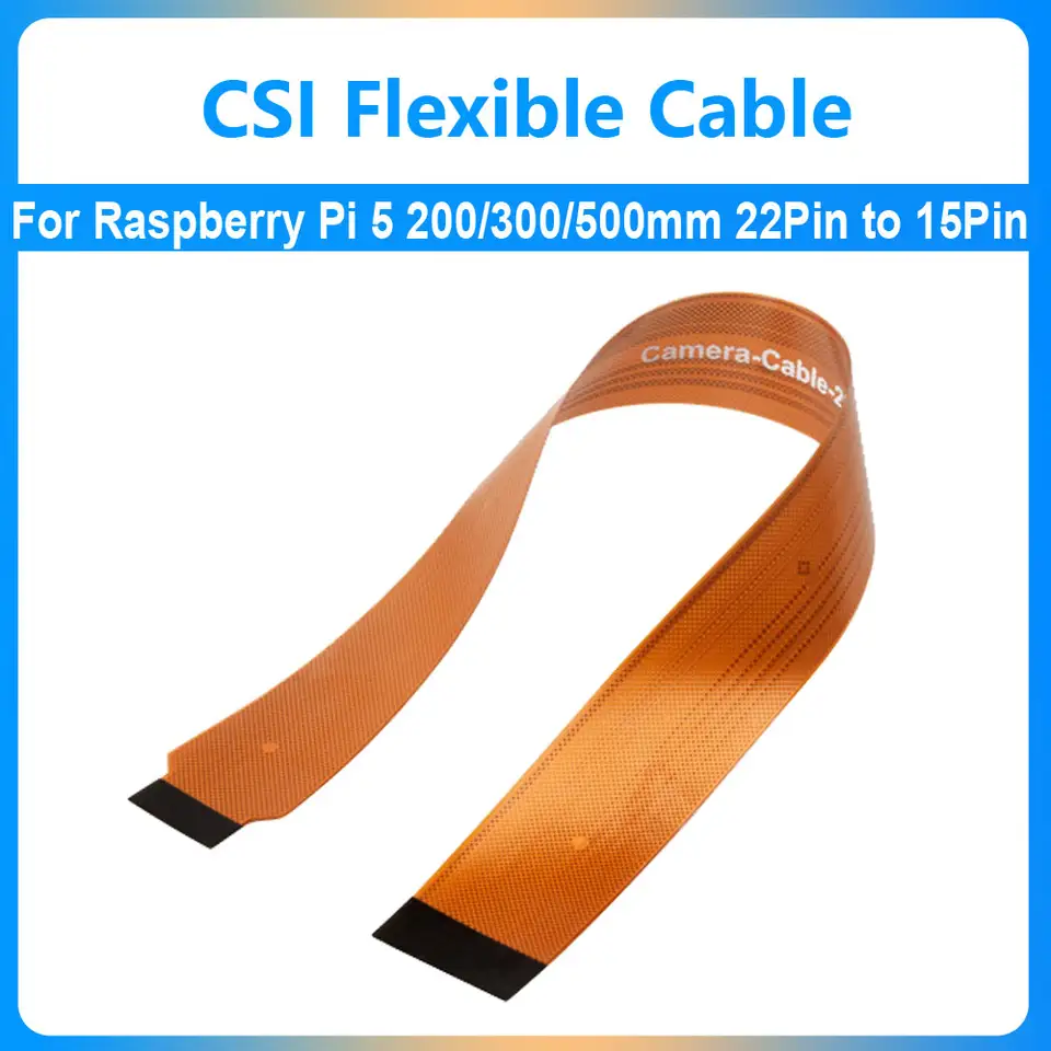 Raspberry Pi 5 CSI Camera FPC Flexible Cable 22Pin To 15Pin, Options 200/300/500mm image 1