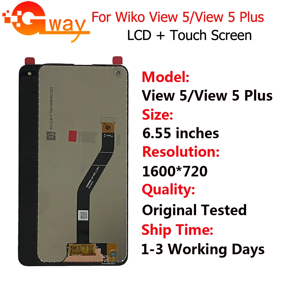 

For Wiko View 5 W-V850 LCD Display With Touch screen Digitizer Assembly display For Wiko View 5 Plus Lcd Wiko W-V851 Sensor lcd