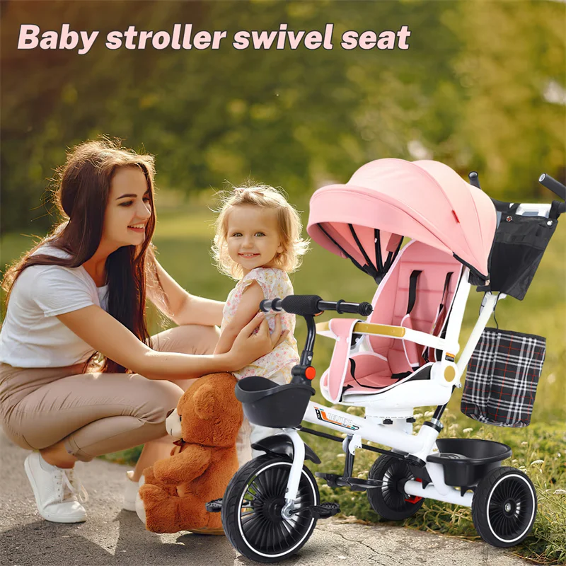 360° Rotating Baby Stroller – Convertible Sitting & Lying Walker for Toddlers 2