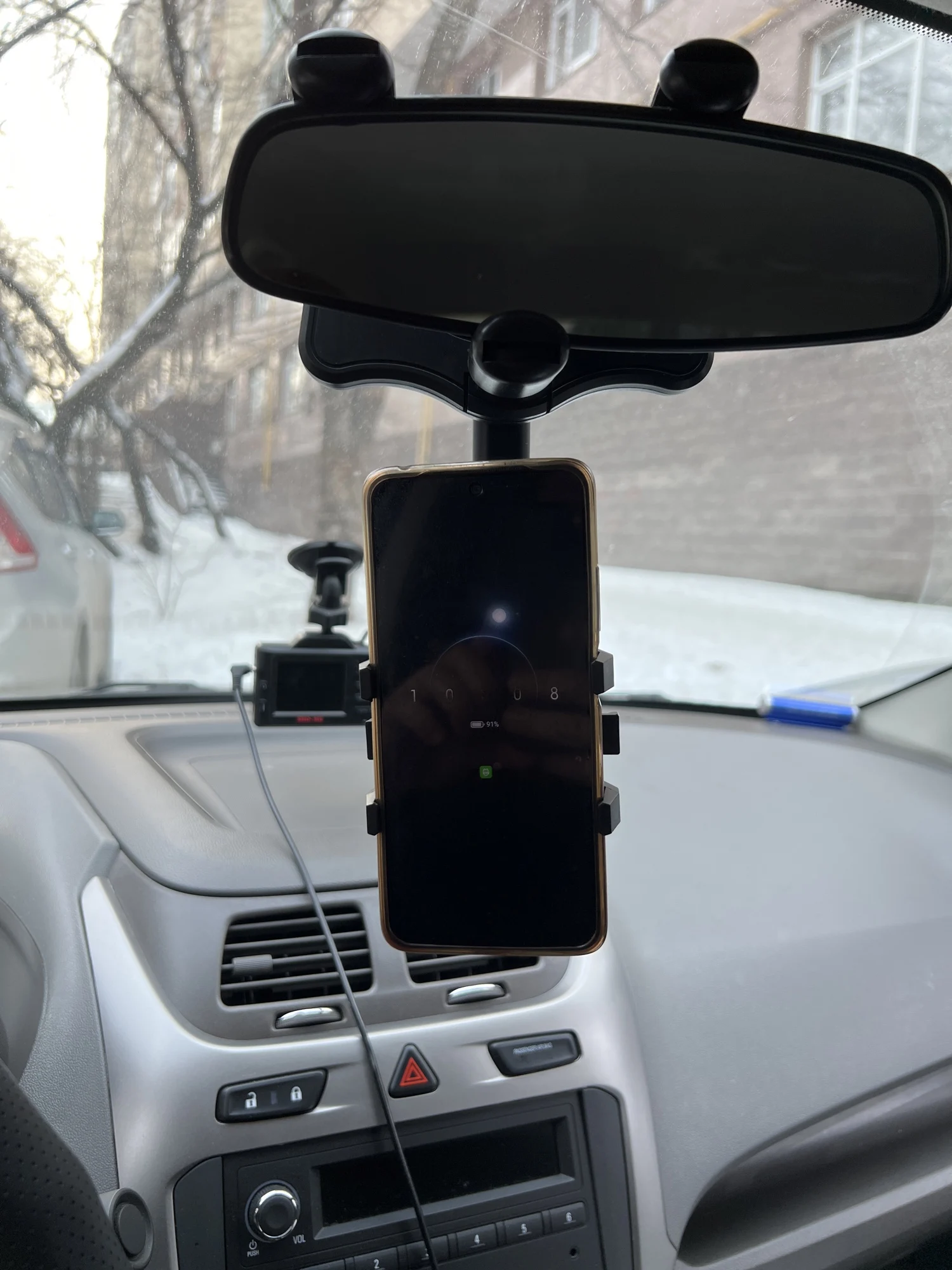 satismoon Multifunctional 360° Car Rearview Mirror Phone Holder