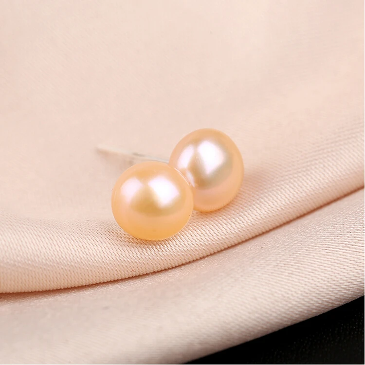 Wholesale 100 Pairs of 5-6mm Natural Fresh Water Button Pearl Stud Earring 5