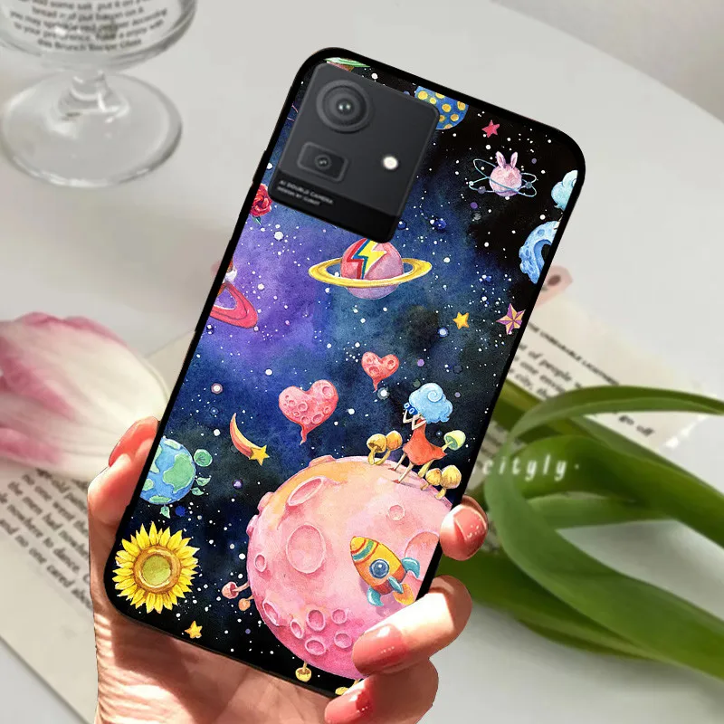 Shockproof Soft TPU Silicone Phone Case with Cartoon Matte Design