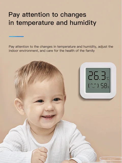 Tuya Temperature Humidity Sensor Mini LCD Digital Display Compatible with Bluetooth APP Remote Control Thermometer Hygrometer 4