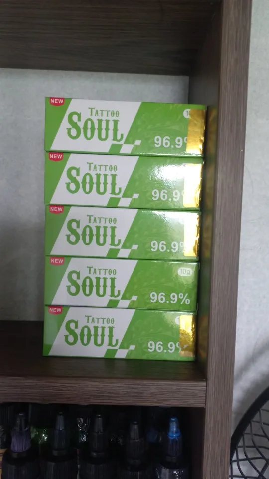 New 96.9% SOUL Green Tattoo numbing Cream for Permanent Makeup Body Eyebrow Piercing Lips Liners Tattoo Care Cream 10g Lidocaine Numbing Cream photo review