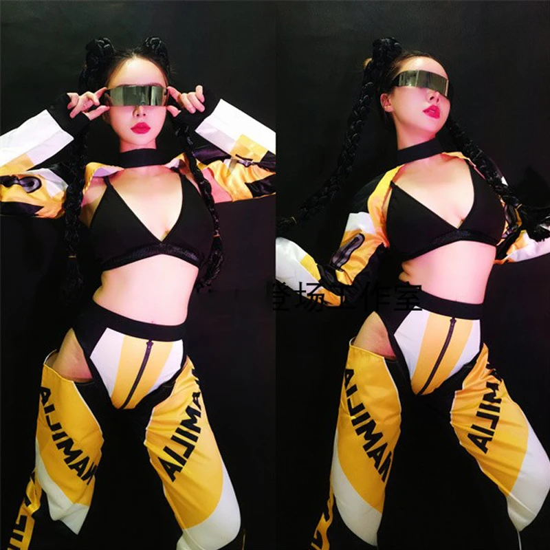 

Одежда для танцев на шесте, костюм для ночного клуба и выступления в ГОГО, женский модный костюм певицы, костюм для джазовых танцев в стиле хип-хоп, DWY8061