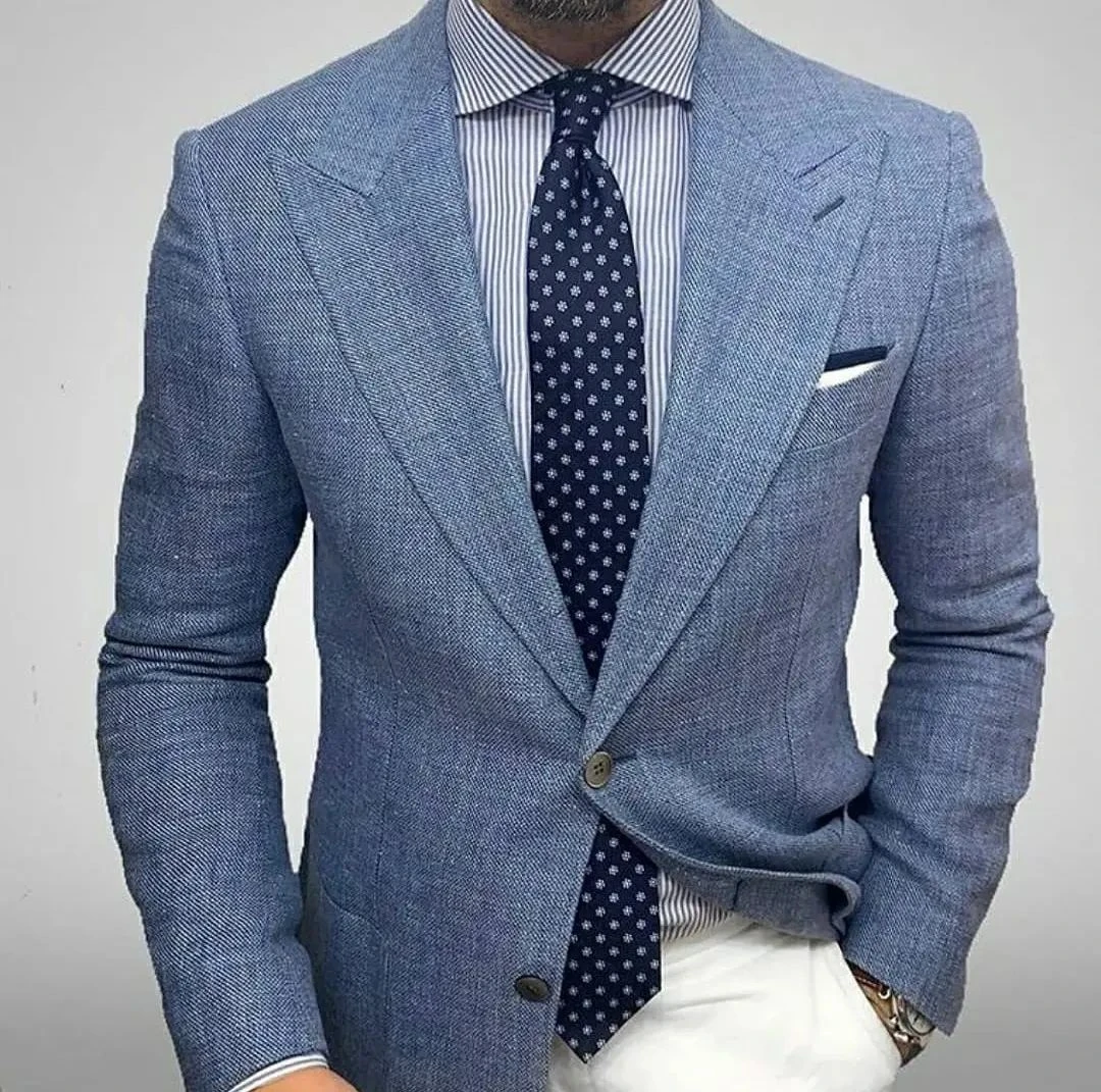 Elegant Peak Lapel Two Buttons High Quality Men Suits For Wedding Prom