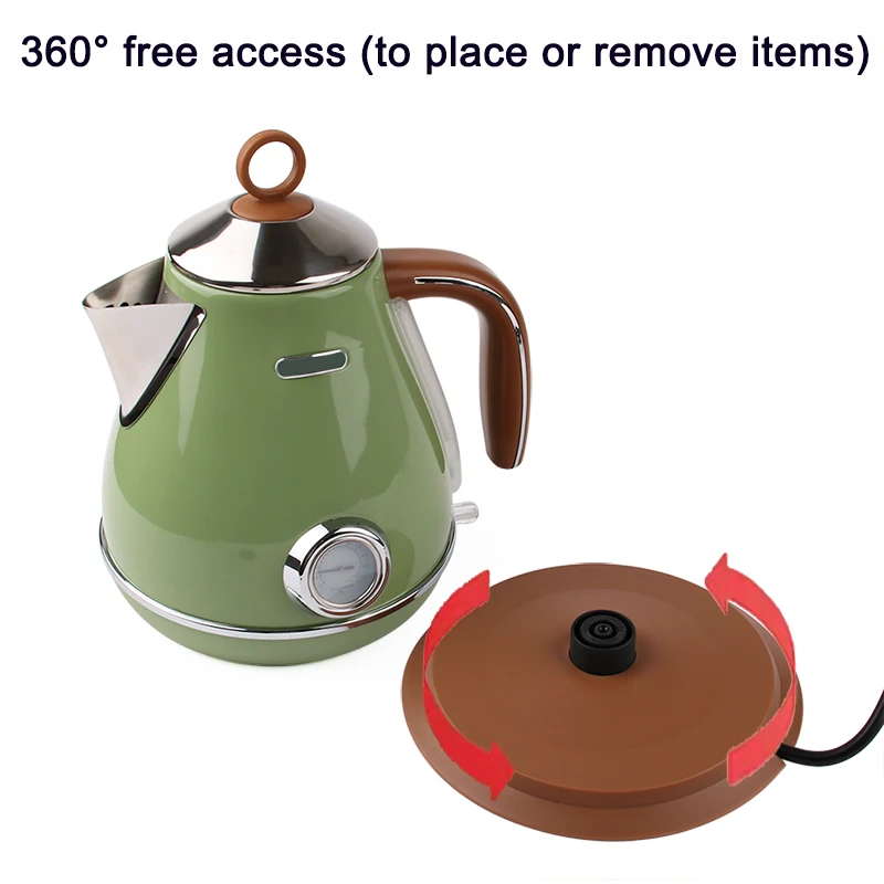 automatic power off retro electric kettle temperature meter stainless steel hot water boiler heating tea pot thermometer heater Automatic Power Off Retro Electric Kettle Temperature Meter Stainless Steel Hot Water Boiler Heating Tea Pot Thermometer Heater 3