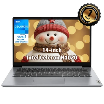 Lenovo 14" Business Laptop,Intel Celeron N4020,4GB RAM,320GB Storage(64GB eMMC+256GB SD Card),Cloud Grey,with Gaming Mouse