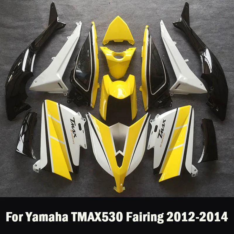 

For YAMAHA TMAX 530 TMAX-530 TMAX530 2012 2013 2014 Injection Bodywork bright yellow New ABS Motorcycle Whole Fairings Kit Fit