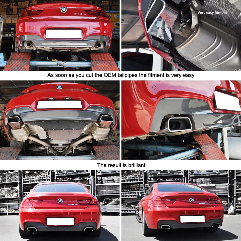 BMW車のエキゾーストマフラーチップ,BMW F10,F11,f12,f13,535i,535d