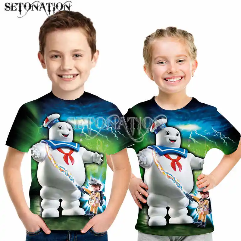 

Kawaii Old School Ghostbuster Stay 2022 boys kid's 3D Print T-shirt O-neck Shirt Sleeve kids Clothes Casual birthday summer Tops
