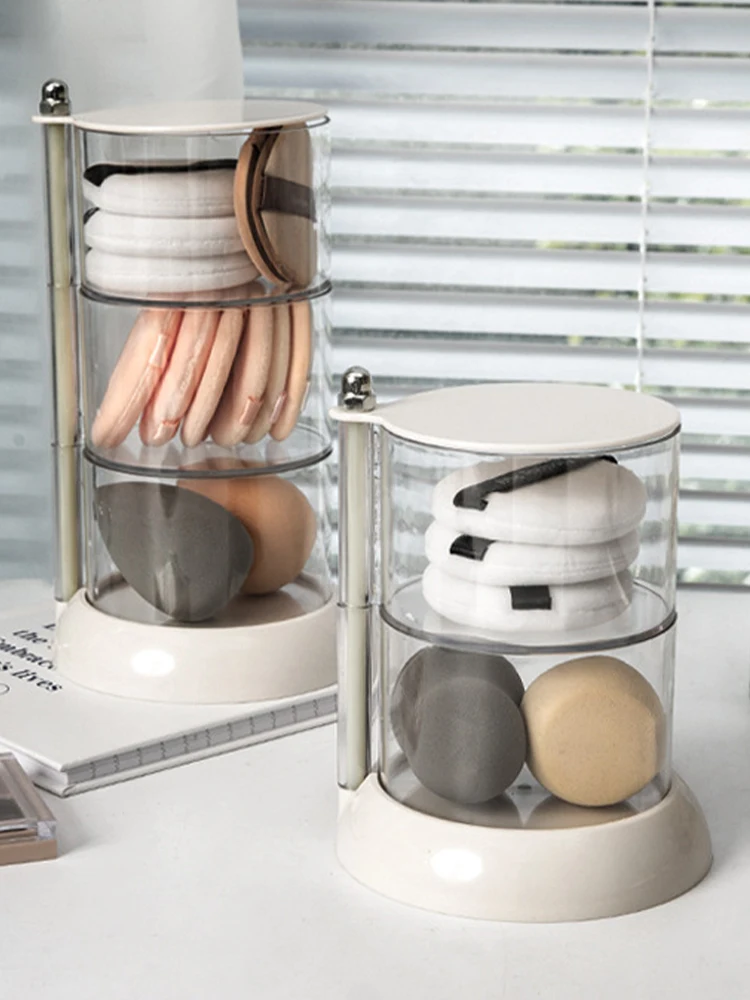 Jewelry Box Transparent Rotating Multi-layer Storage Box Earrings Necklace Bracelet Headband Jewelry Box 360 Degree Dust-proof