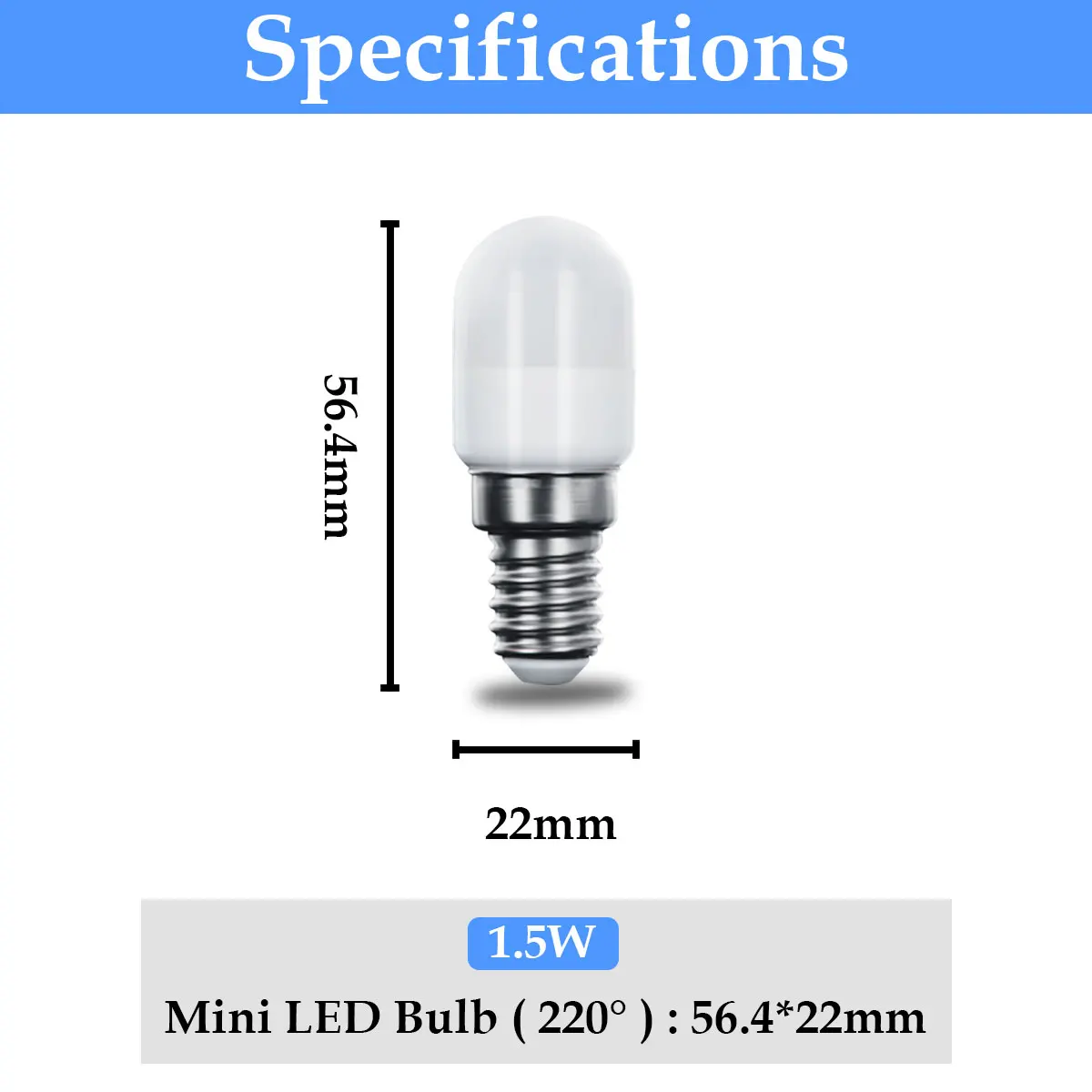 미니 냉장고 LED 램프 조명, E14, 1.5W, AC220v, Smd 2835, 3000K-6000K, 냉장고, 레인지 후드, 가정용 기계에 적합