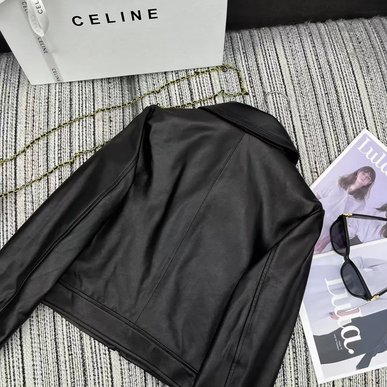 Women's Black Sheepskin Leather Motorcycle Jacket