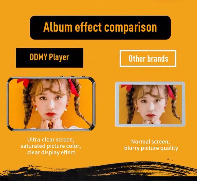 4 Inch HD Mp3 Mp4 Player Full Touchscreen Bluetooth 5.0 Walkman 256GB Built-in Speaker Music Player FM Radio Record Ebook