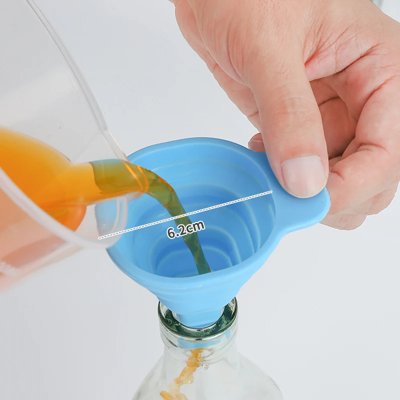 Square Mouth Funnel Silicone Collapsible Easy Hang Filling Bottoms Liquid Transfer Sub Assembly Tool Kitchen Accessories filling funnel