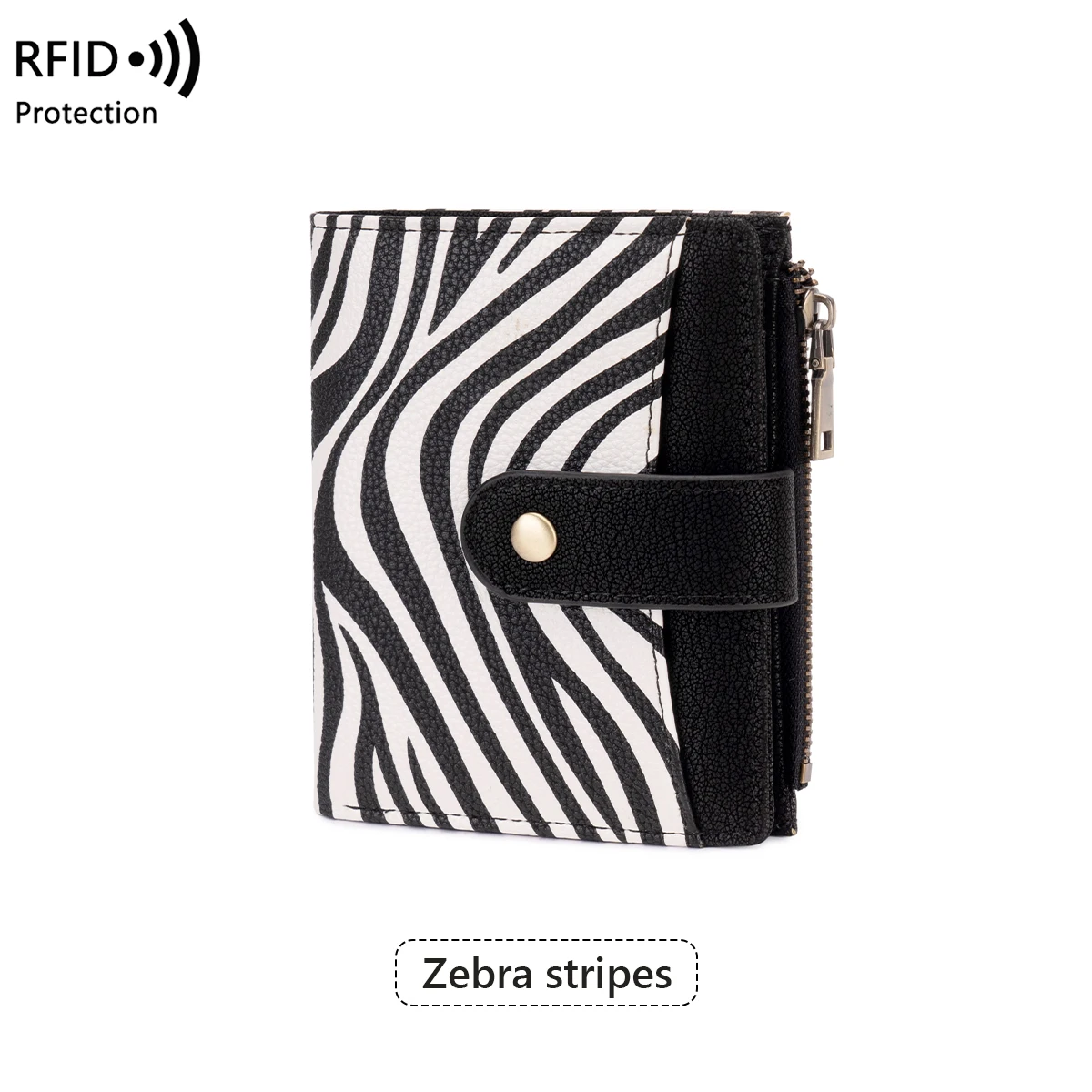 Elegant RFID Blocking Women's Trifold Wallet with Zippered Coin Pocket - Durable PU Leather Card Holder