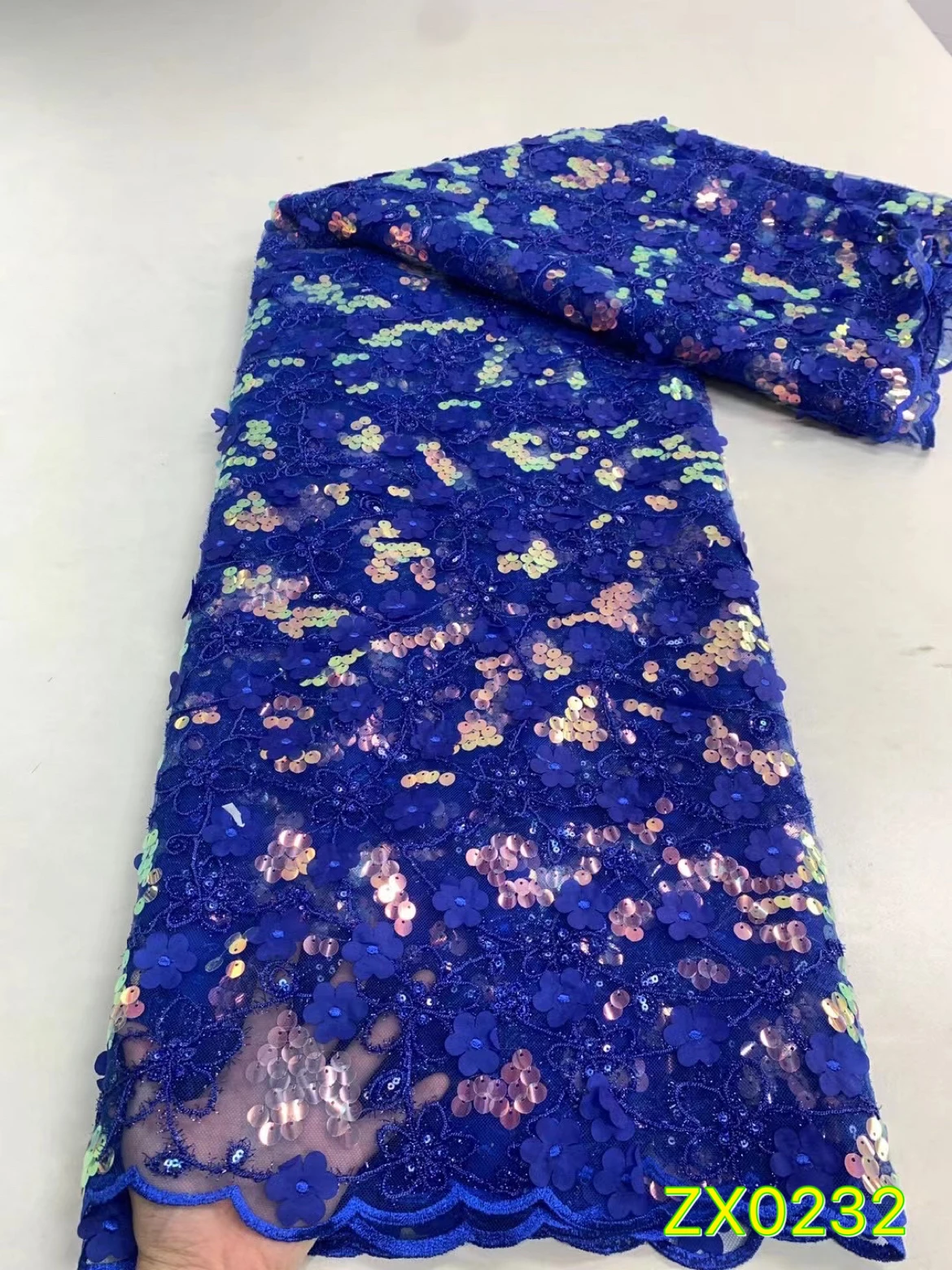 

African Handmade Heavy French Tulle Lace Fabric High Quality Luxury Beads Lace Embroidery Materials 5Yards Sewing For Dress Wear